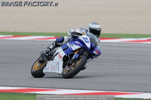 2010-06-26 Misano 1045 Rio - Supersport - Free Practice - Paola Cazzola - Honda CBR600RR